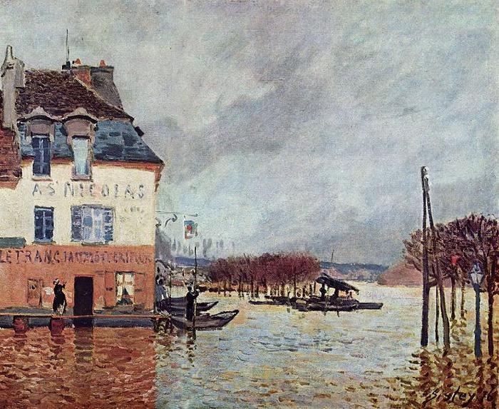 Alfred Sisley uberschwemmung in Port Marly Spain oil painting art